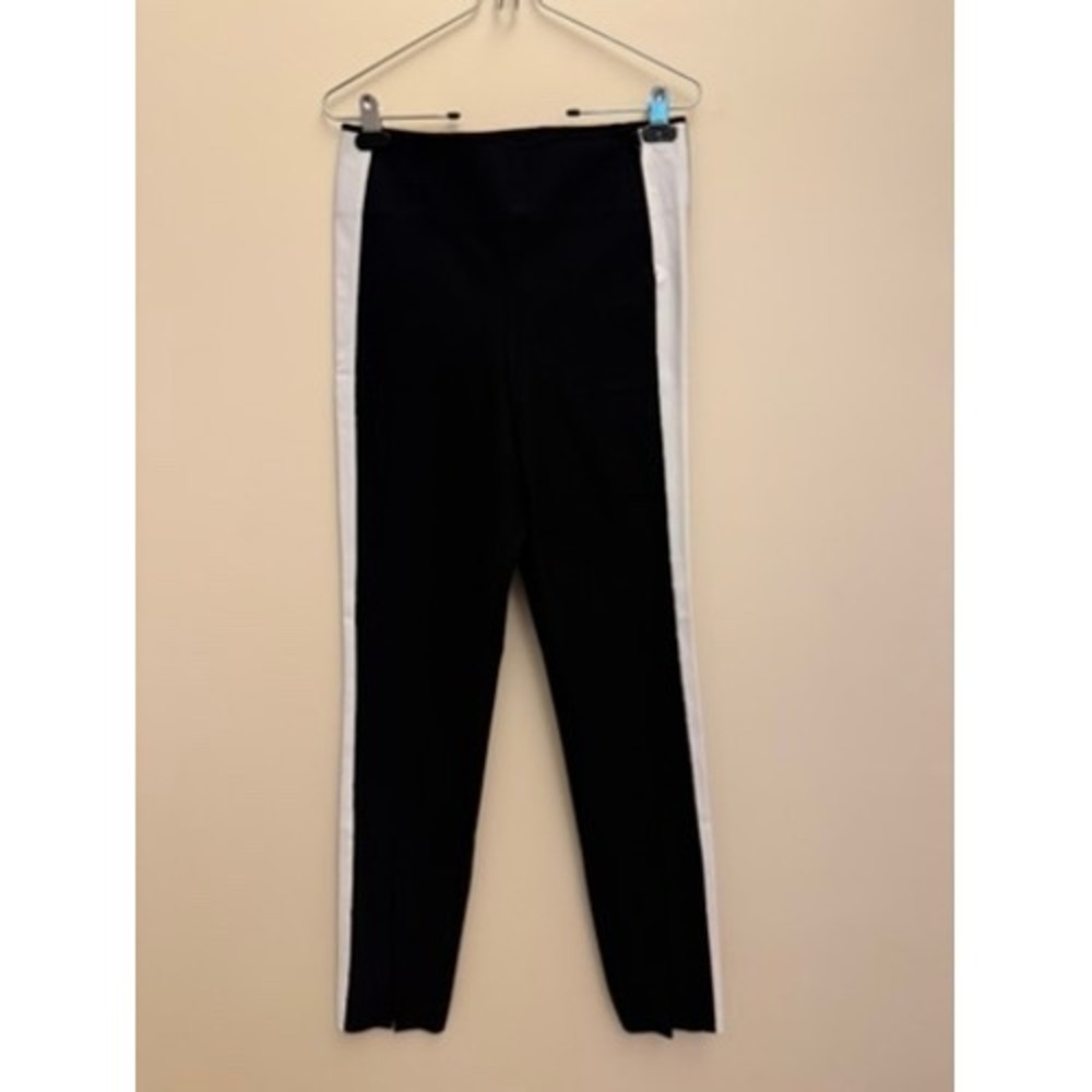 Athleta Interstellar Tight Black White Side Stripe‎ Side Zip Leggings 6T Tall